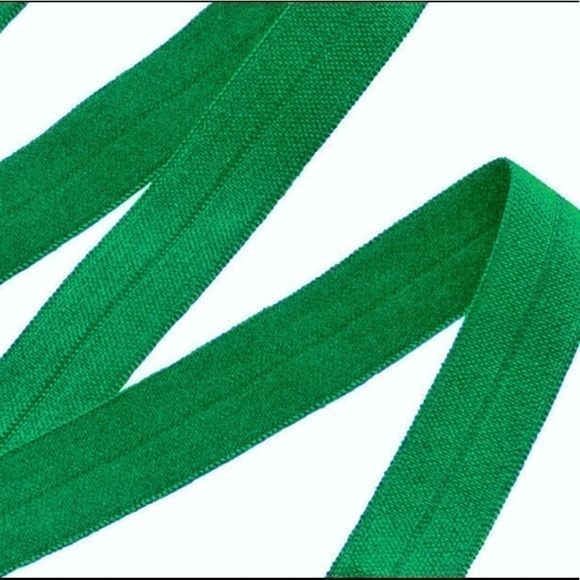 Green Fold Over Elastic, Kelly Green FOE Elastic NEW - Picture 2 of 3